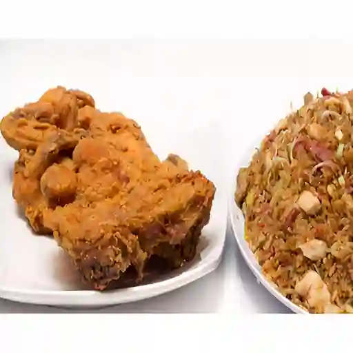 Combo#2,arroz Caja Grande +1/2 Pollo