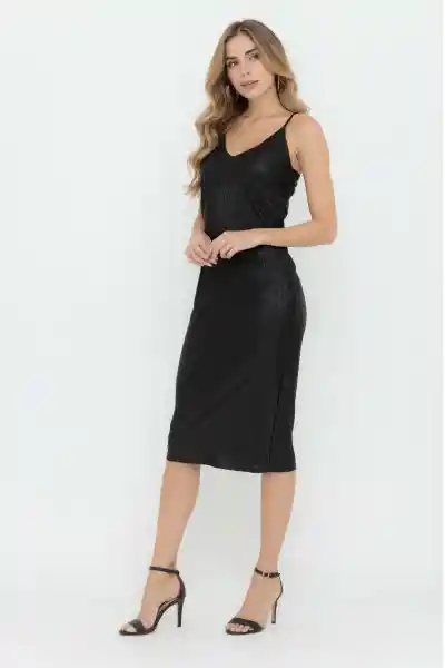 Vestido Amatista Escote en v Color Negro Talla L Ragged