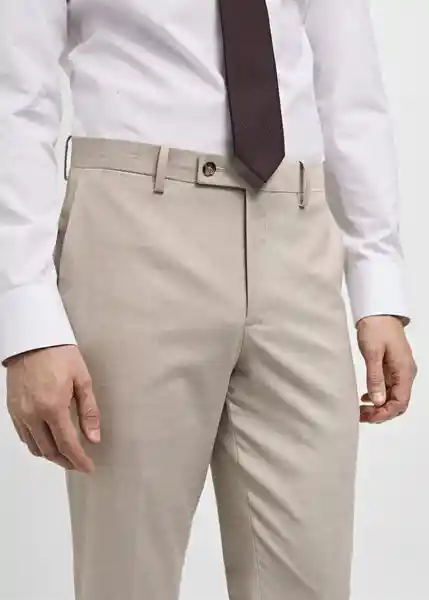 Pantalón Milan Beige Talla 36 Hombre Mango