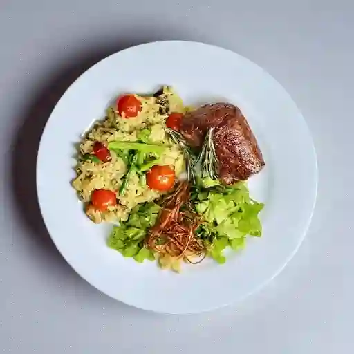 Rissoto de Esparragos y Tomate Cherry con Solomito