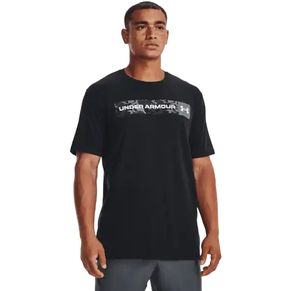 Under Armour Camiseta Camo Chest Stripe Hombre Negro Talla LG