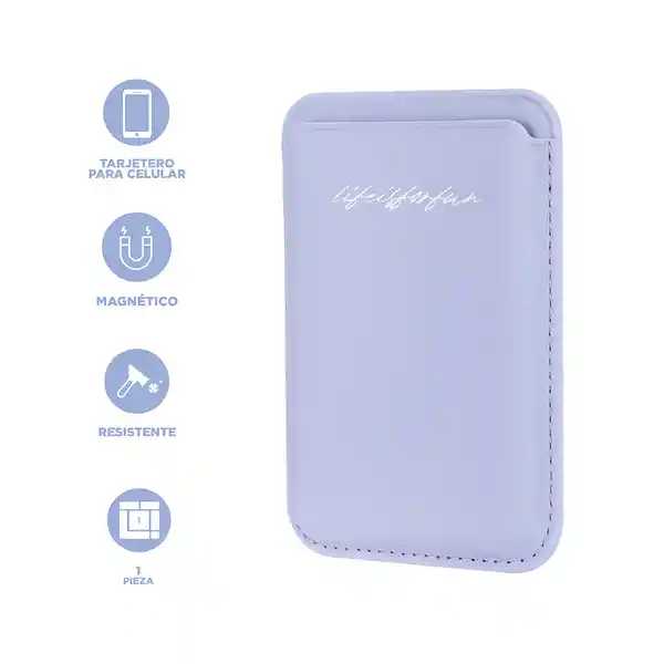Tarjetero Magnético Para Teléfono Life is For Fun Morado Miniso