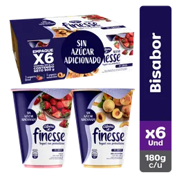 Finesse Yogurt Sabor a Fresa y Melocotón con Probióticos