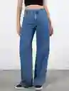 Jean Luces Mujer Azul Índigo Medio Talla 8 Naf Naf