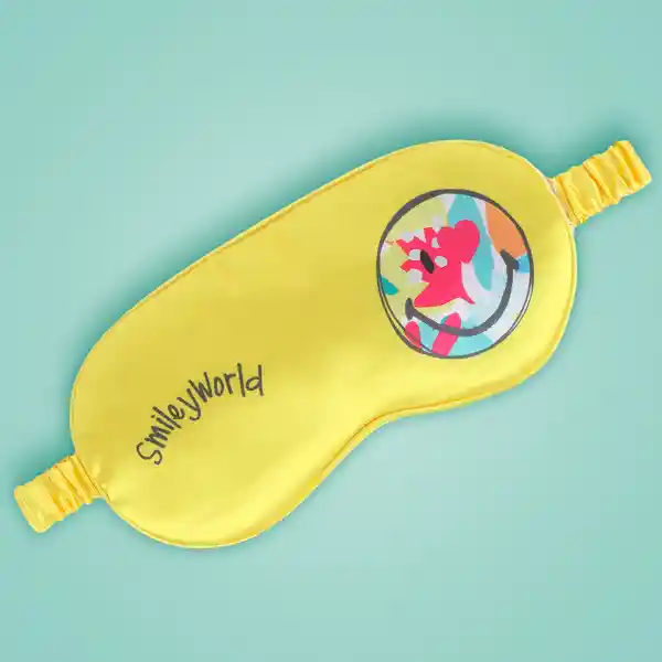 Antifaz Para Dormir Colección Smiley World Amarillo Miniso