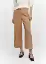 Pantalón Buckle Camel Talla 38 Mujer Mango