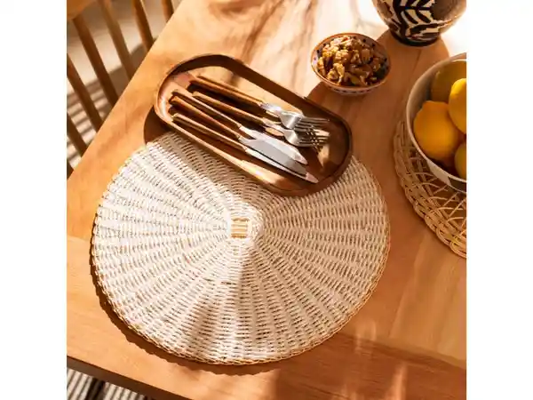 Individual Papel/Madera Redondo U 38 cm Casaideas