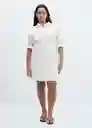 Vestido Shirly Blanco Talla 26 Mujer Mango