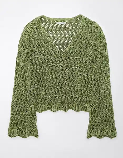 Suéter Mujer Tejido Verde Talla Medium American Eagle 03441274