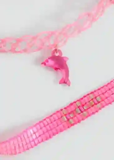Pack Collar Cdelfin Rosa Talla 99 Niñas Mango