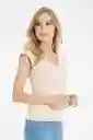 Top Blend Color Beige Claro Talla XS Ragged