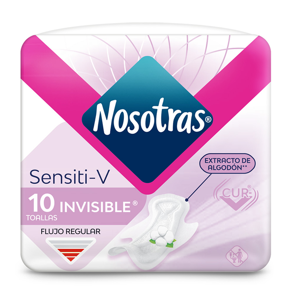 Nosotras Toallas Higiénicas Invisible Sensiti-V 10 und
