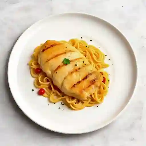 Pechuga De Pollo En Papillot Con Pasta