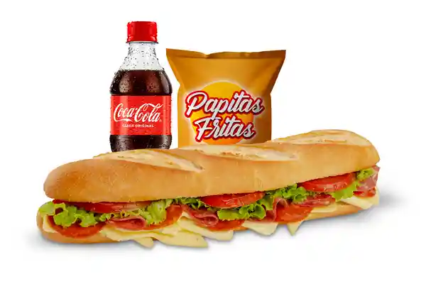 Sándwich Pepp Salami + Coca-Cola Gaseosa + Papas Naturales