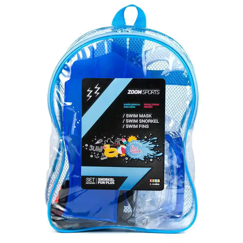 Zoom Sports Set de Natación Snorkel Fun Plus Azul