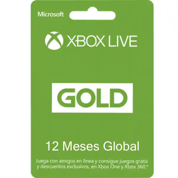 Xbox Tarjeta Live Gold Región Global 12 Meses