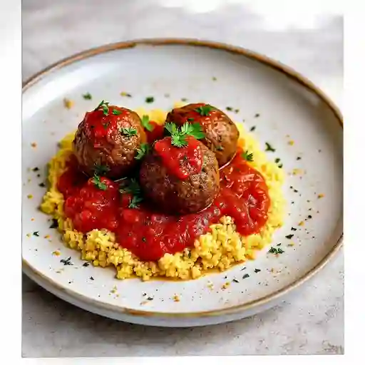 Bowl De Albondigas De Carne Y Marmaon