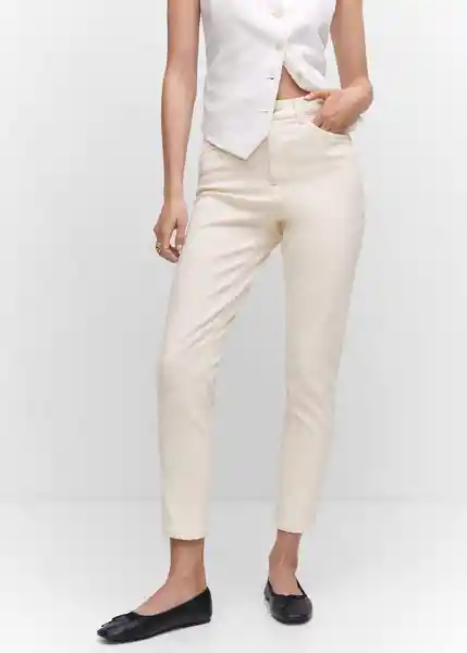 Jean Newmom Offwhite Talla 46 Mujer Mango