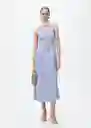 Vestido Prima Azul Talla L Mujer Mango
