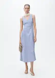 Vestido Prima Azul Talla L Mujer Mango