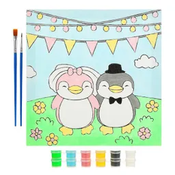Pintura Para Tablero Pingüino de Boda