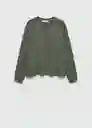 Sudadera Pique Khaki Talla 18 Mujer Mango