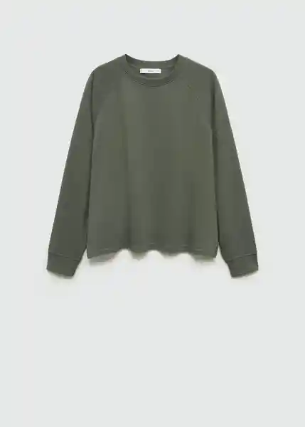 Sudadera Pique Khaki Talla 18 Mujer Mango