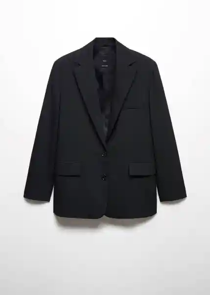 Blazer Americana Dipli Negro Talla L Mujer Mango