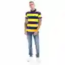 Superdry Camiseta Polo Academy Stripe Amarillo Con Negro Talla L