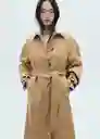 Saco Trench Isabel Camel Talla S Mujer Mango