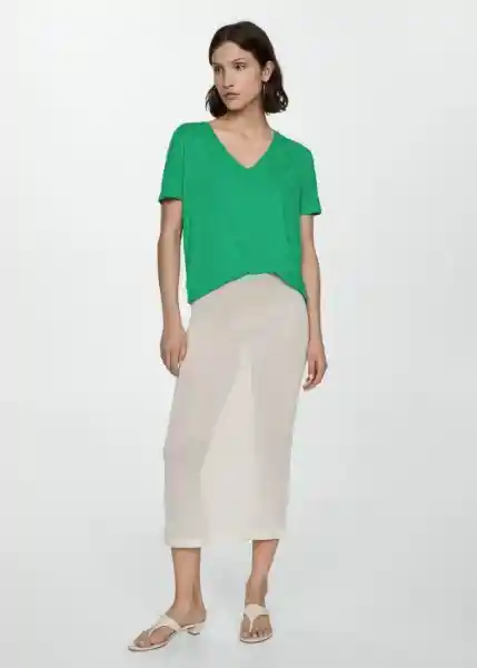 Camiseta Vispi Verde Talla S Mujer Mango