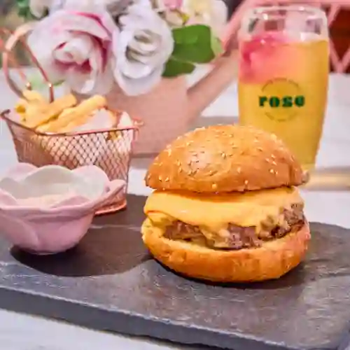 Rose Cheese Burger con Milky Oolong