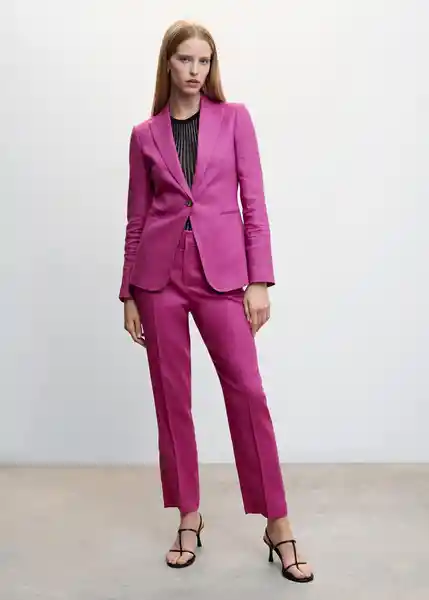 Blazer Americana Boreli Morado Talla 34 Mujer Mango