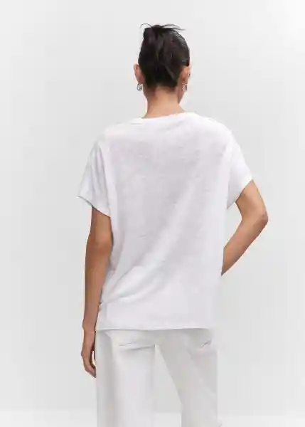 Camiseta Lint Blanco Talla XS Mujer Mango