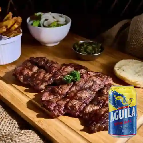 Combo Solomo de Res + Aguila Orig Lta 330ml