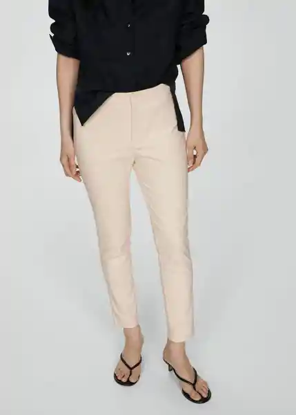 Pantalón Malu5-H Crudo Talla 34 Mujer Mango