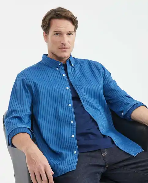 Camisa Denim Stripes Azul Dark Ultraoscuro T.XS Chevignon