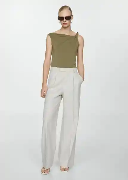 Top Cupe Khaki Talla S Mujer Mango