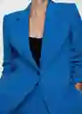 Blazer Iguana Azul Talla L Mujer Mango