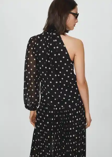 Blusa Adela Negro Talla L Mujer Mango