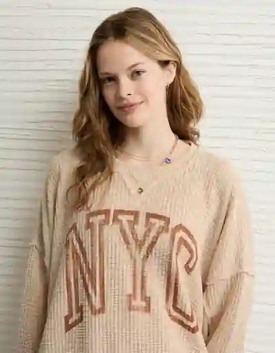 Buzos Mujer Beige Talla X-Small 2797864 American Eagle