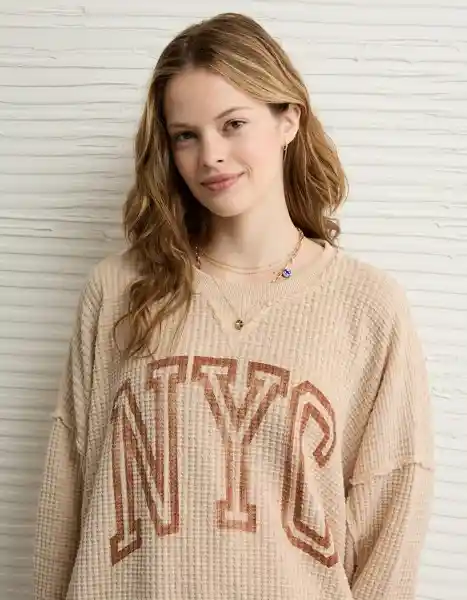Buzos Mujer Beige Talla X-Small 2797864 American Eagle