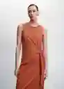 Vestido Fertina Terracota Talla L Mujer Mango