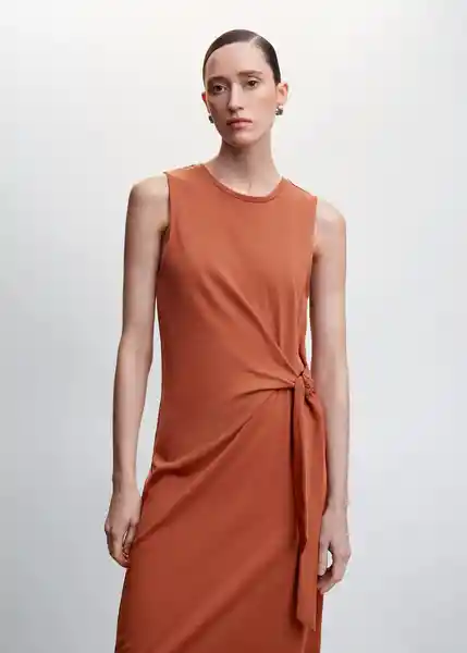 Vestido Fertina Terracota Talla L Mujer Mango