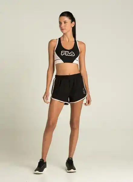 Fila Short Para Dama Negro Rosa Talla L