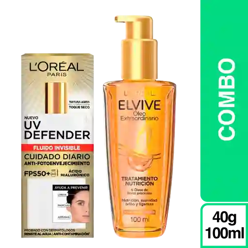 Combo Loréal Protector Solar + Tratamiento Oleo Extraordinario