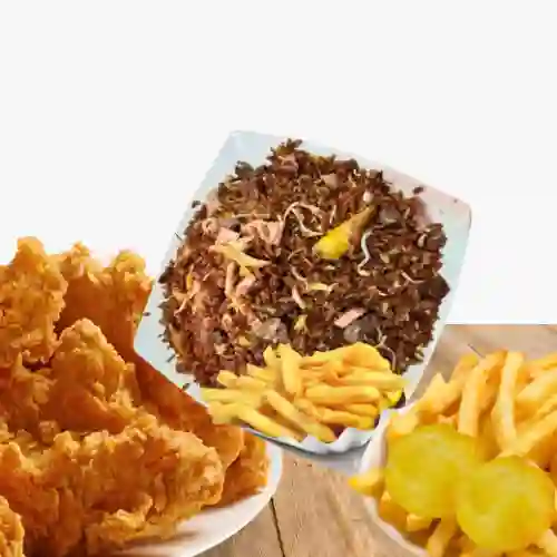 Medio Broaster + Arroz Chino + Francesa