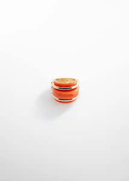 Anillo Marina Coral Talla M Mujer Mango