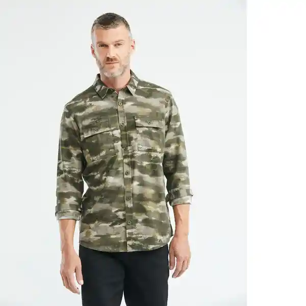 Camisa Manga Larga Military Verde Talla S Chevignon