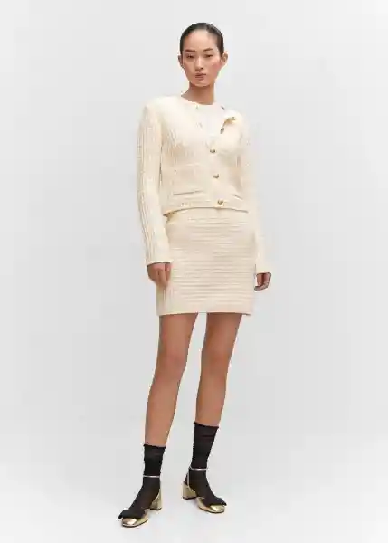 Cárdigan Cuni Offwhite Talla M Mujer Mango